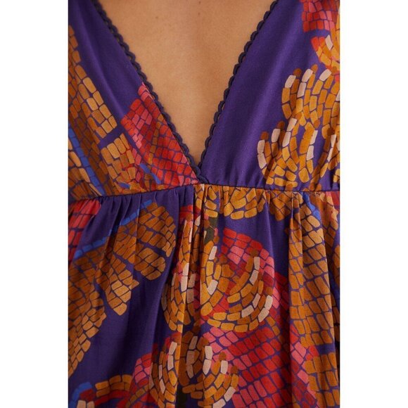 💕FARM RIO💕 Blue Forest Mosaic Sleeveless Maxi Dress ~ Large NWT - Picture 5 of 17